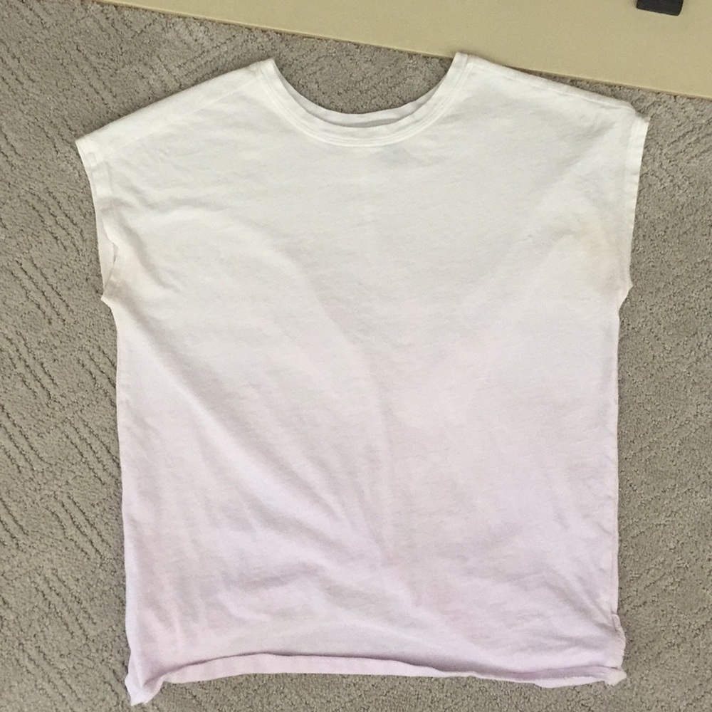 Athleta girl white fade to purple tee